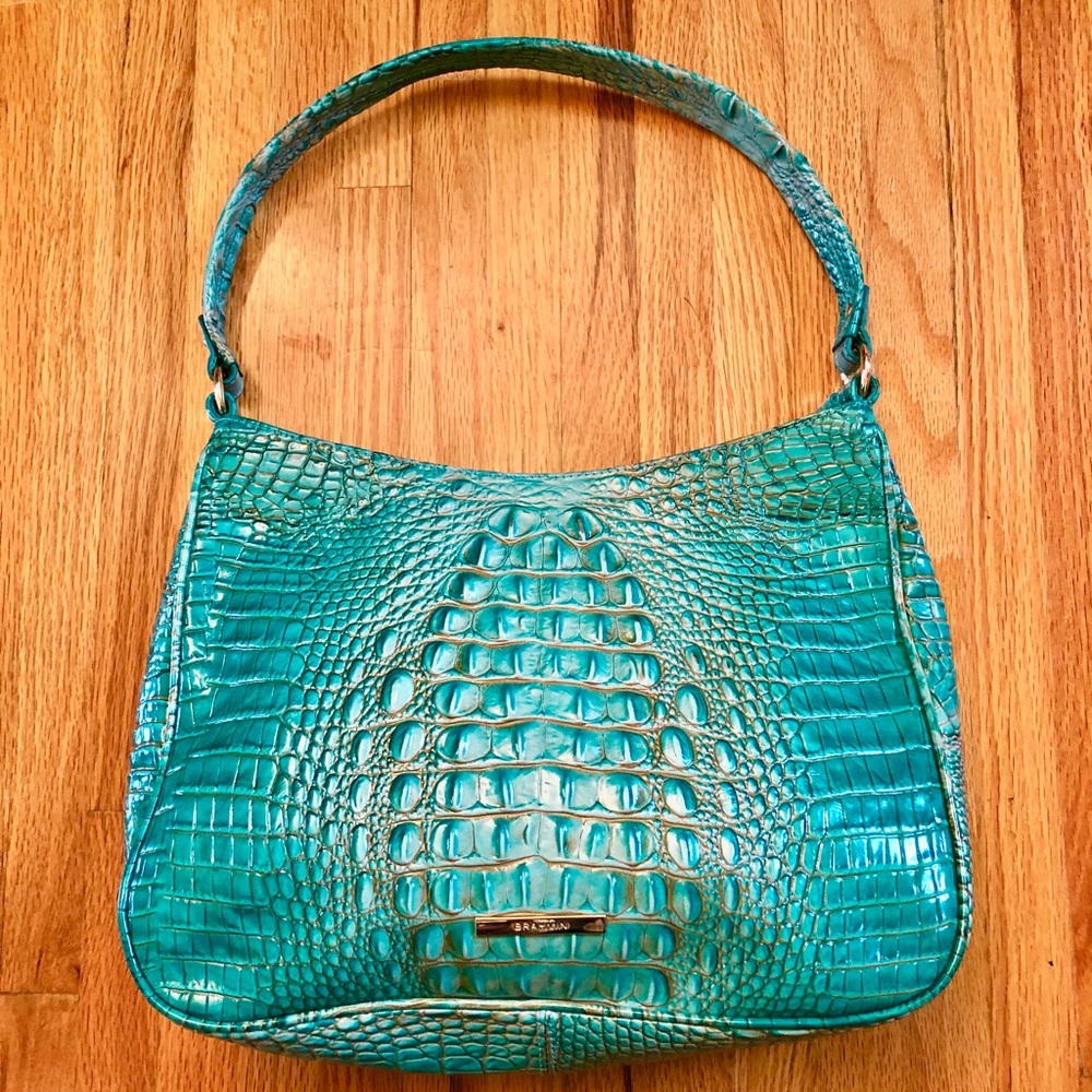 Brahmin Teal Leather handbag